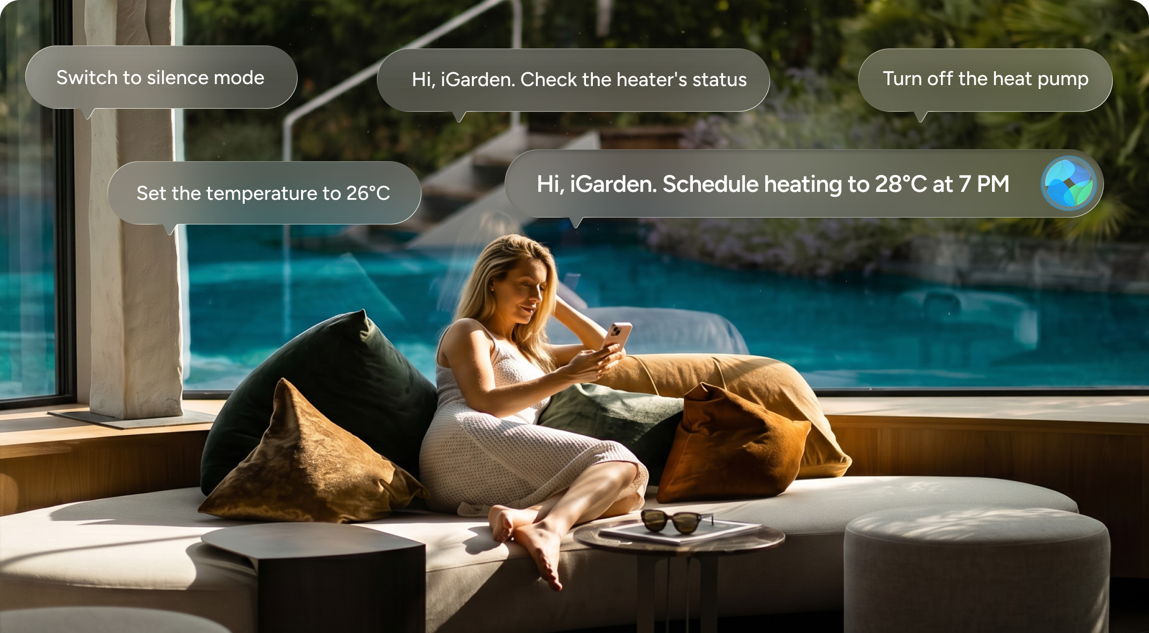 AI voice assistant for pool control